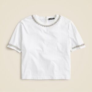 J.Crew White Top with Silver Accents